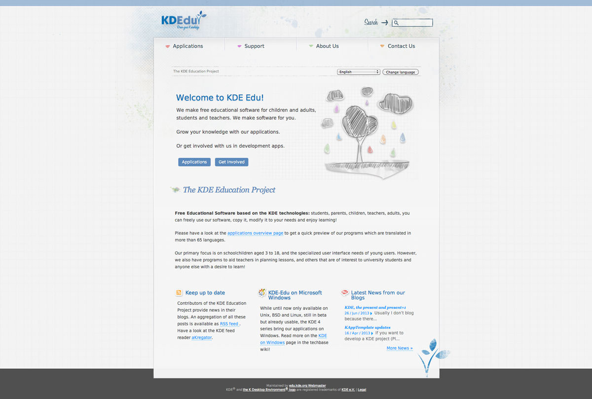 Home del portal de educación de KDE